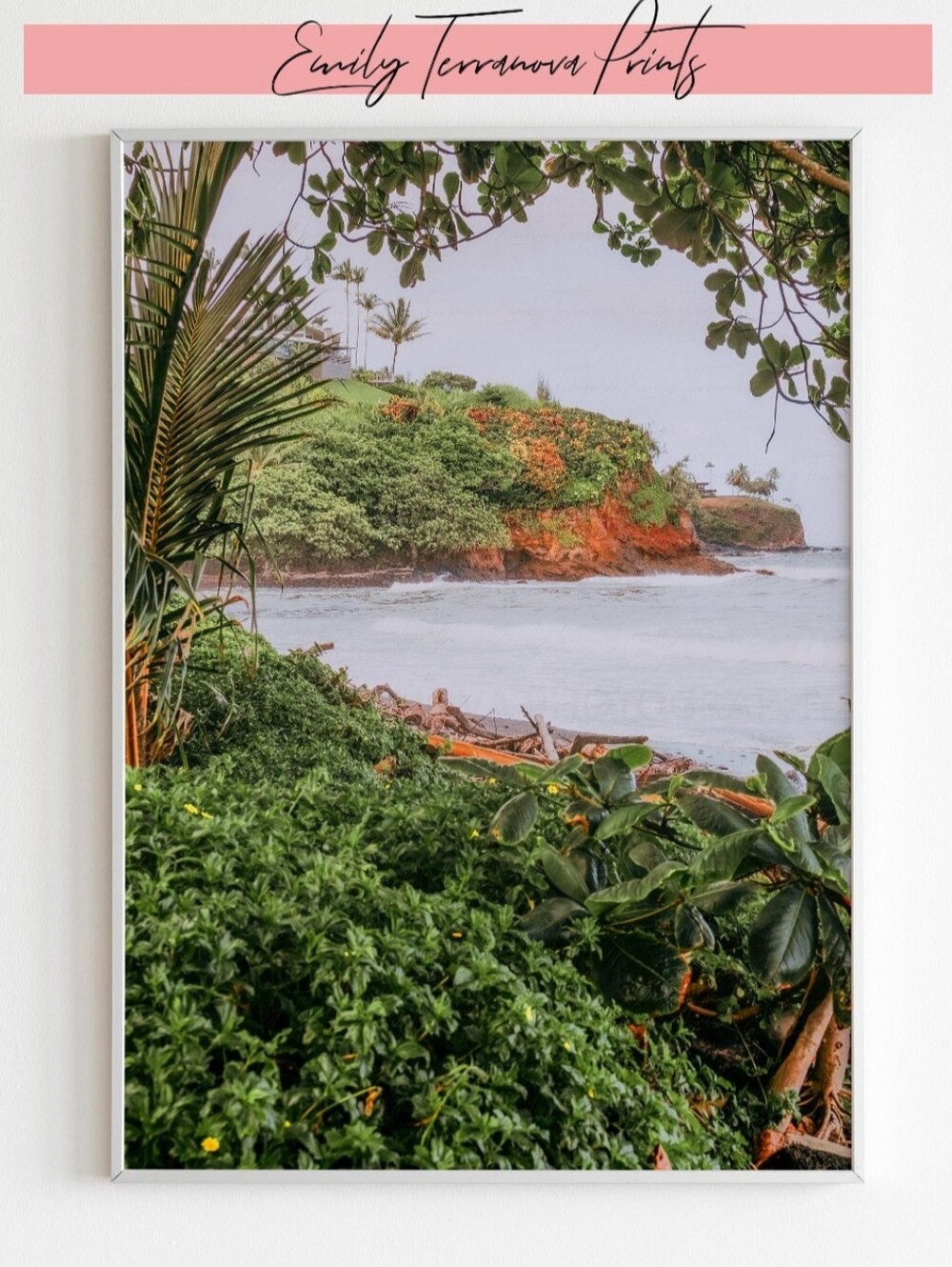 Framed Hawaii Beach Art Print, 8x12